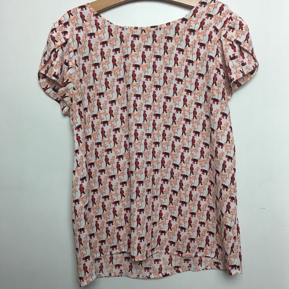 CASTANO cute red bear patterned blouse SZ - Picture 3 of 3